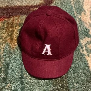 AC/DC Burgundy Cap with White Letter A